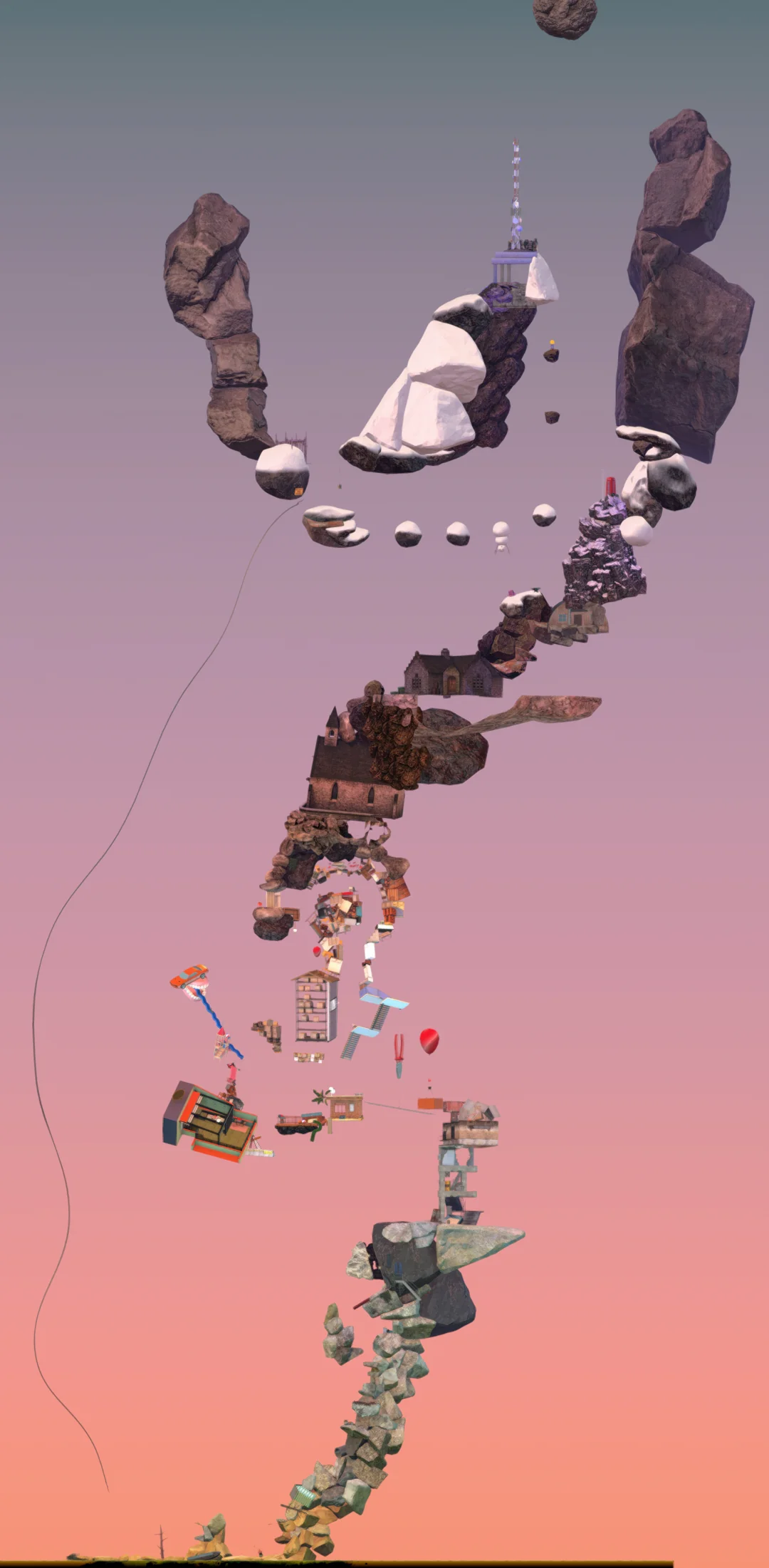 Full Map of Getting Over It with Bennett Foddy